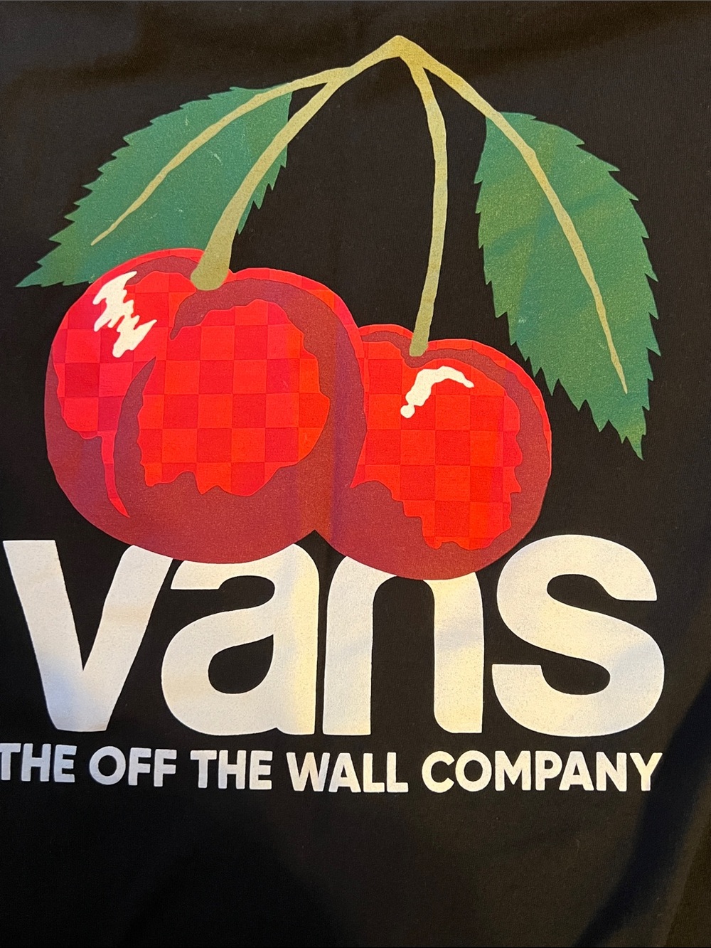 Vans Black T‑Shirt with Red Cherry Logo